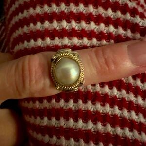 Konstantino Cultured Mabe Pearl Ring with 22K Accent